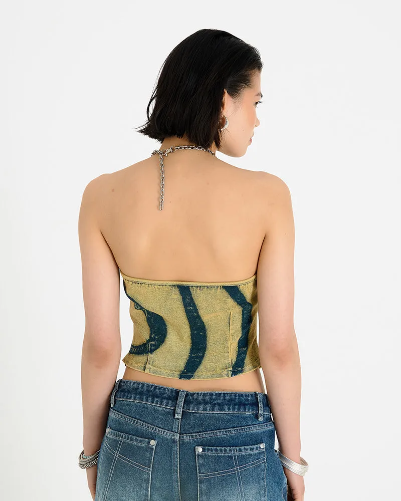 The Ragged Priest Ariel Denim Halter Neck Top