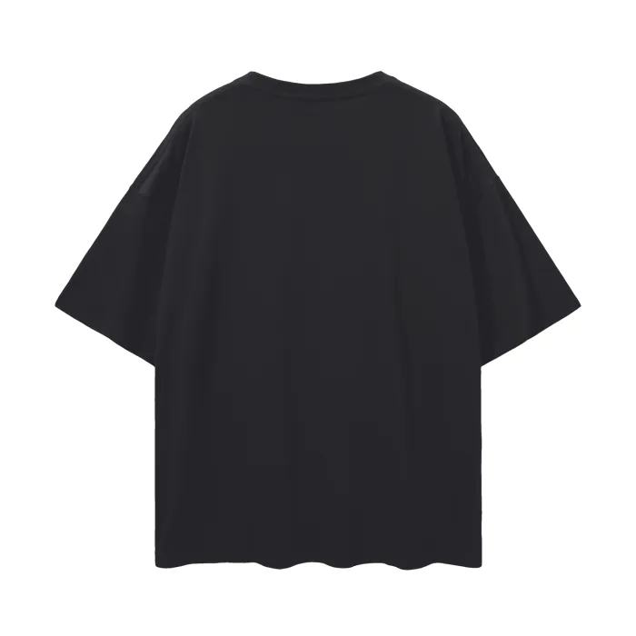 Trans King Graphic Tee with Crown and Spray Paint Drips on Black Oversize Deep Drop Shoulder Tee - 190 GSM
