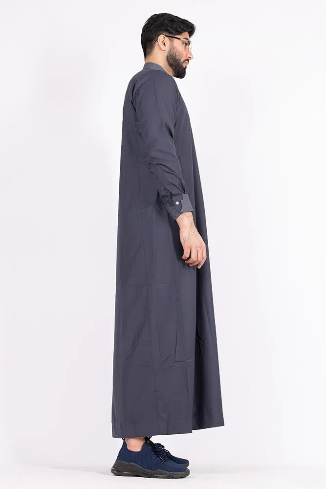 Tweed Textured Black Thobe