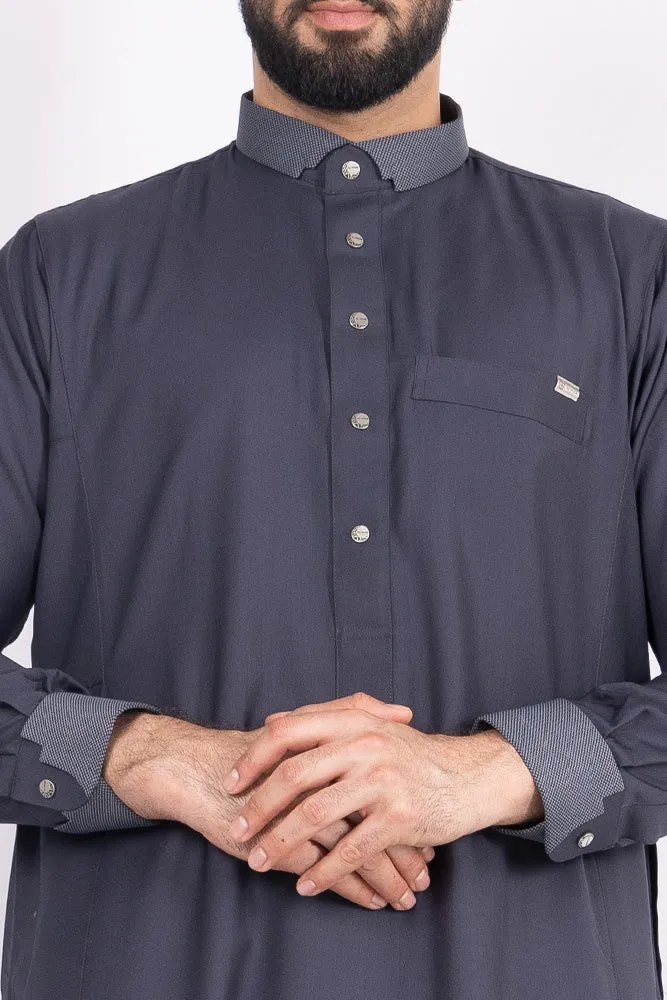 Tweed Textured Black Thobe