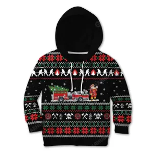 Ugly Christmas Firefighter Custom Cosplay Kid Hoodies Apparel