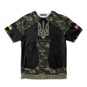 UK Stand With Ukraine Slava Ukraini Camo Kid Tshirt QT305874Hc