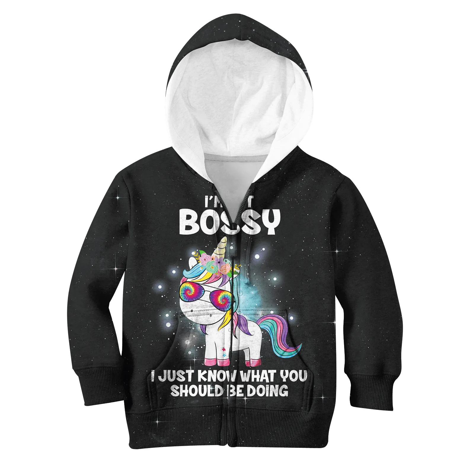 Unicorn I'm Not Bossy Custom Cosplay Kid Hoodie
