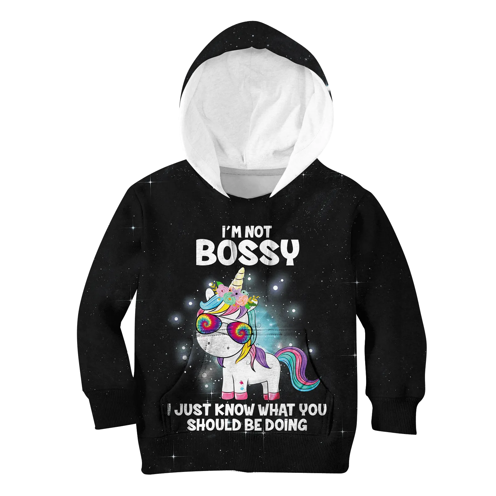 Unicorn I'm Not Bossy Custom Cosplay Kid Hoodie