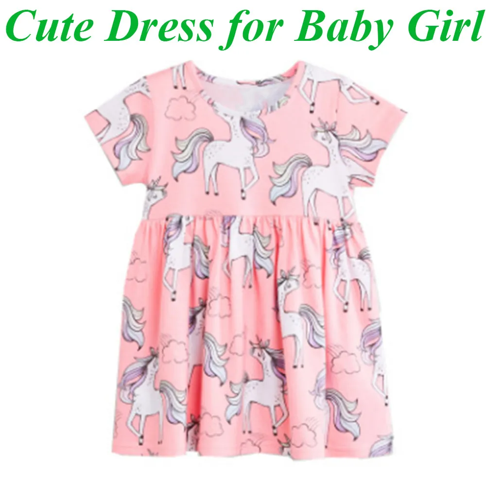 Unicorn Print Girls Dress