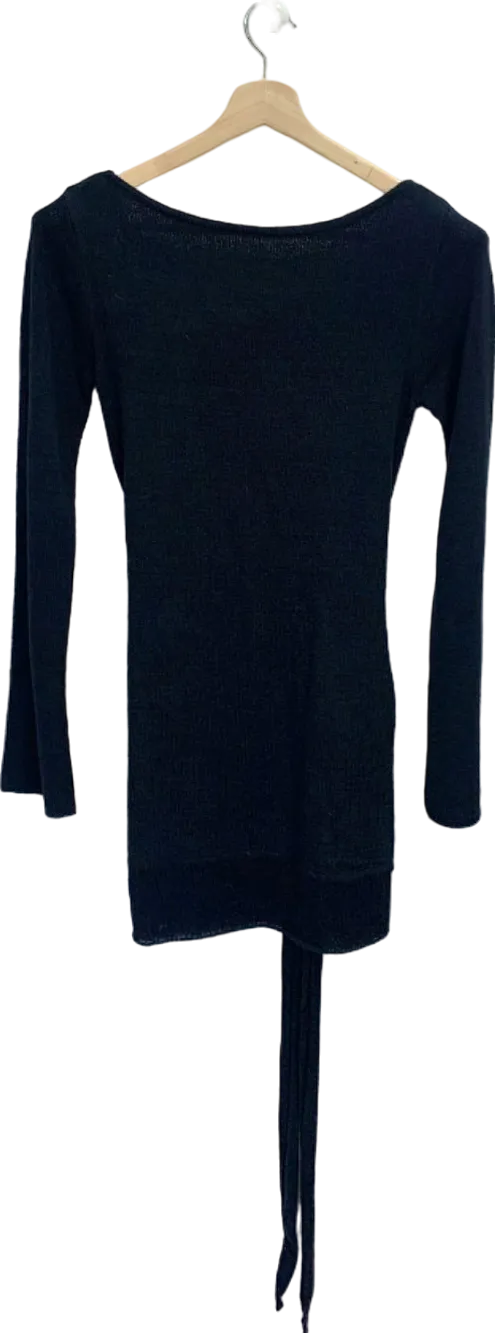 Urban Outfitters Black Long Sleeve Wrap Sweater UK M