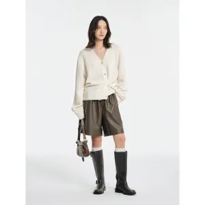 V-Neck Button-Up Cardigan