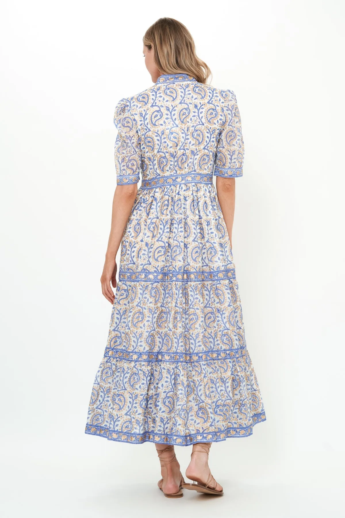 V-Neck Cuffed Maxi - Marseille Blue