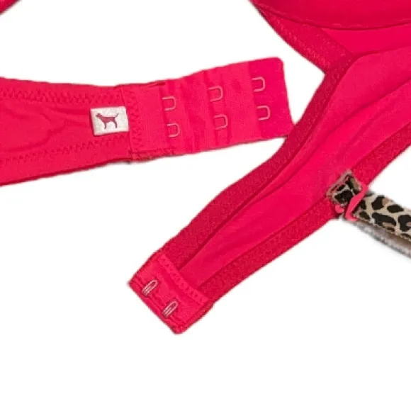 Victoria’s Secret PINK Where Everywhere Demi Bra Pink &amp; Leopard Animal Print 34C
