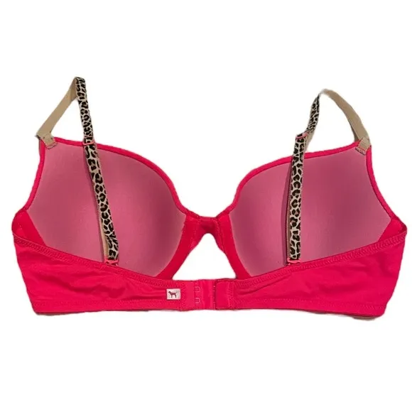 Victoria’s Secret PINK Where Everywhere Demi Bra Pink &amp; Leopard Animal Print 34C