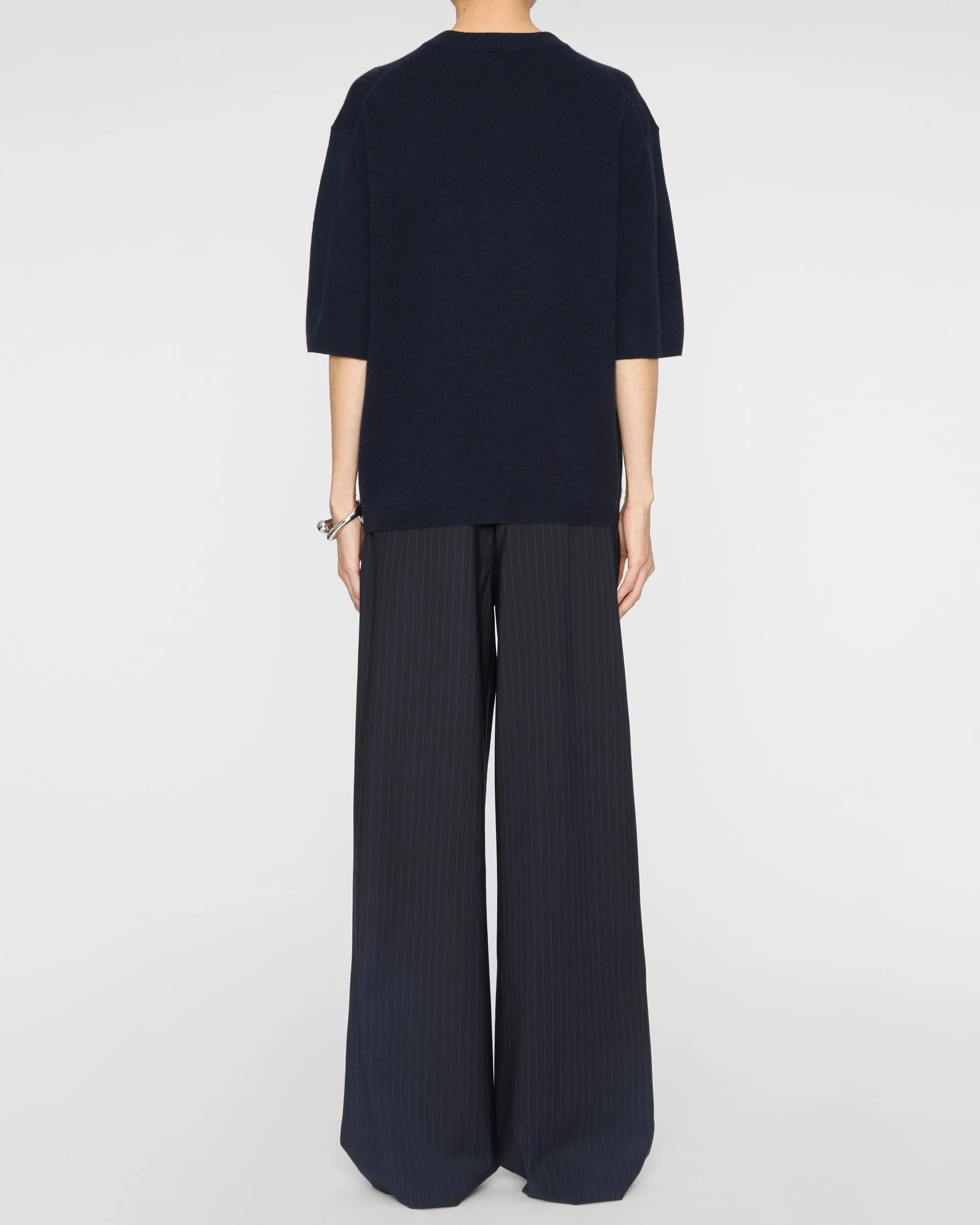 Washable Cashmere Oversized Easy T in Navy