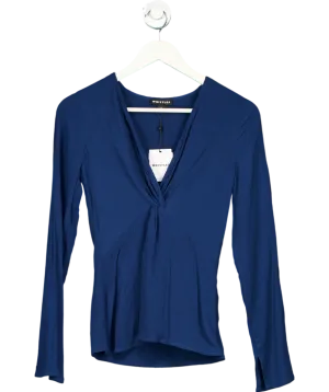 Whistles Blue Twist Front Textured Top UK 6