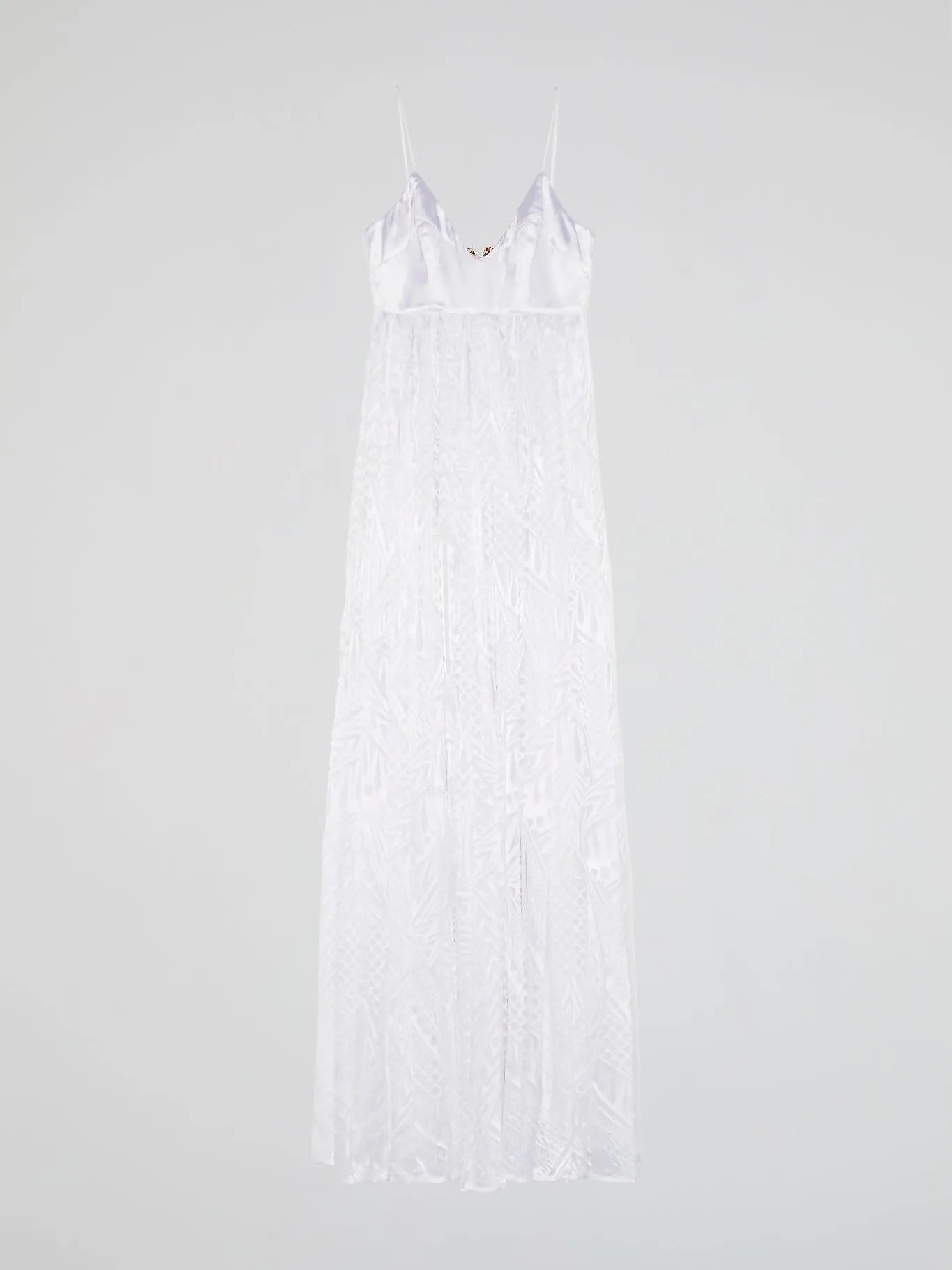 White Printed Empire Dress