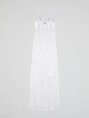White Printed Empire Dress
