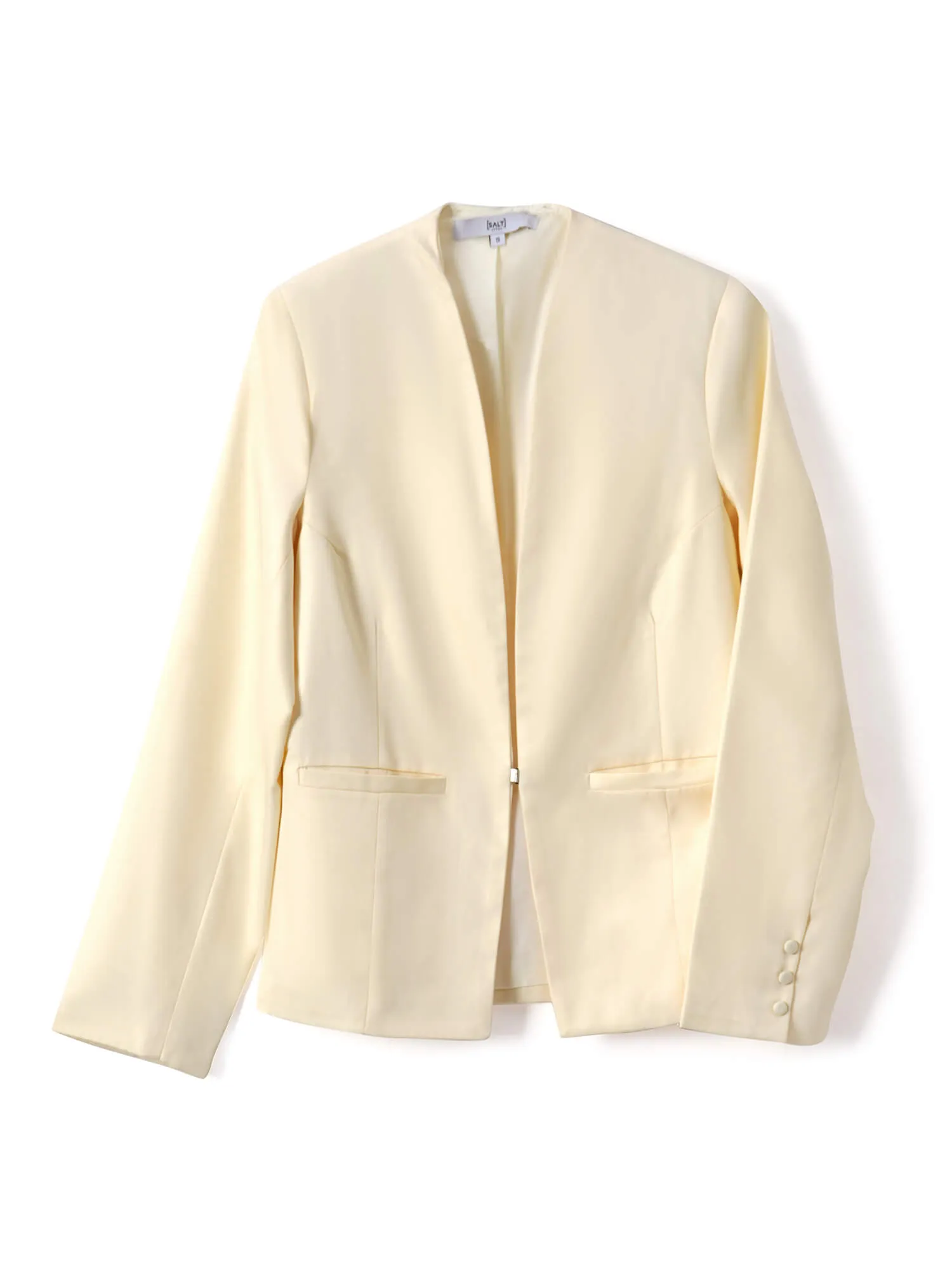 Witty Clean Front Blazer-Cream