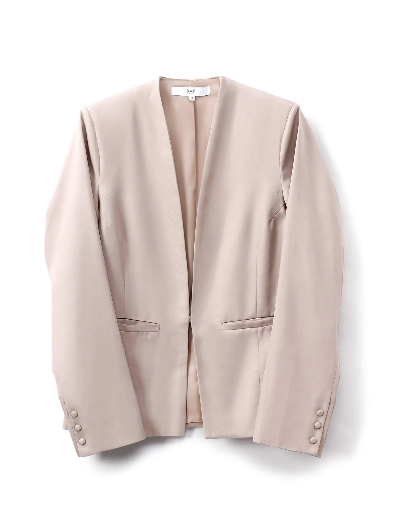Witty Clean Front Blazer-Taupe