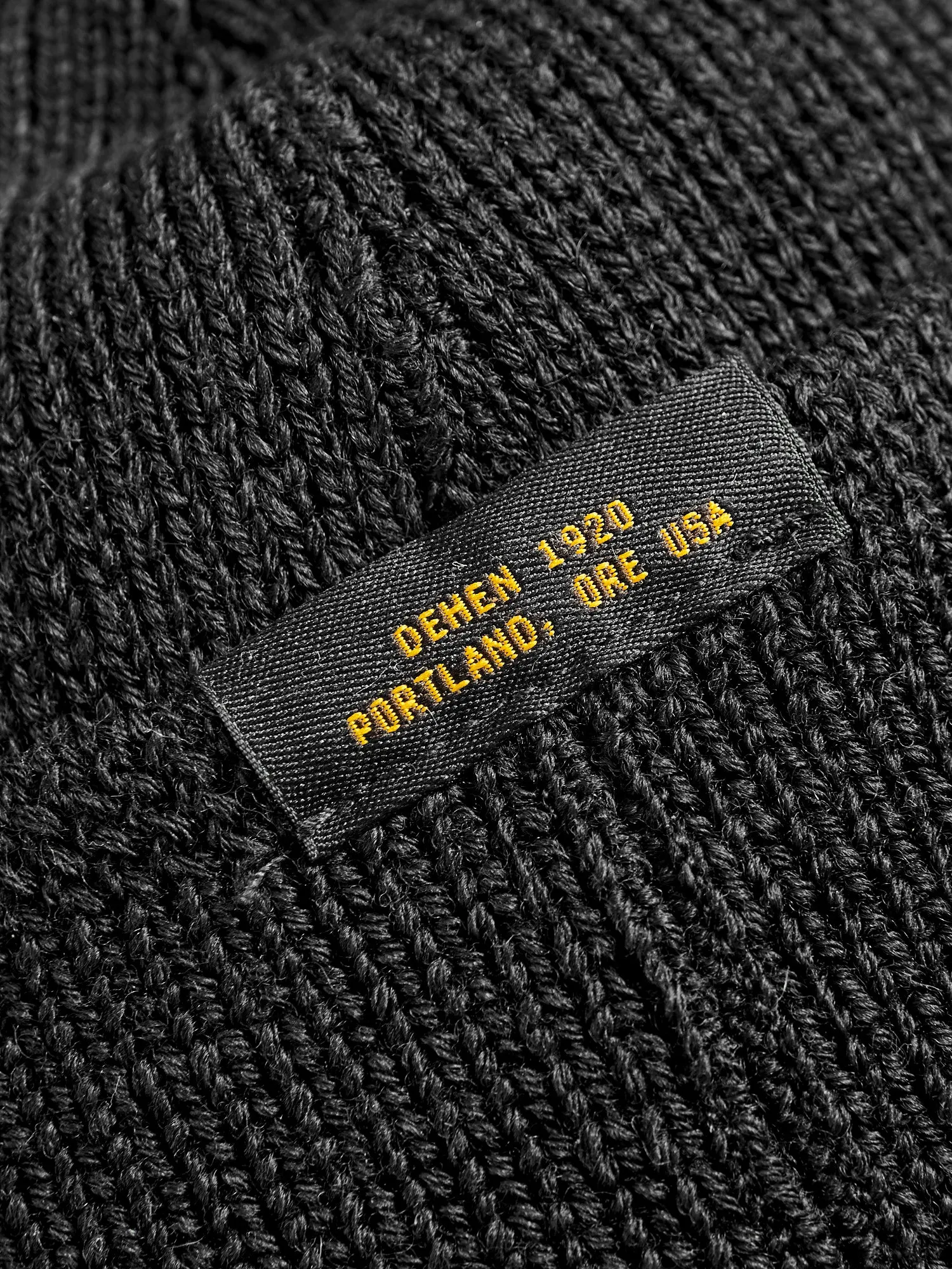 Wool Knit Watch Cap in Black