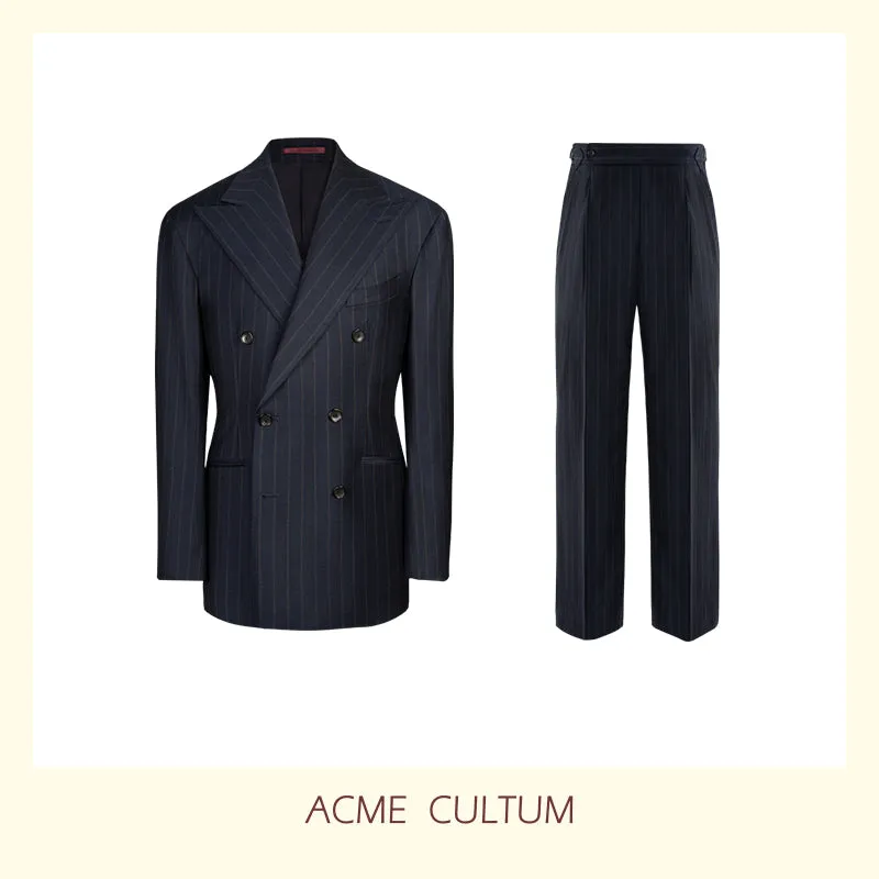 Worsted Virgin Wool Striped Suit