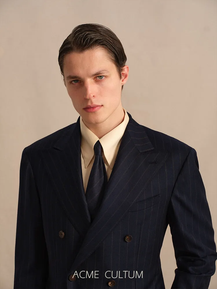 Worsted Virgin Wool Striped Suit