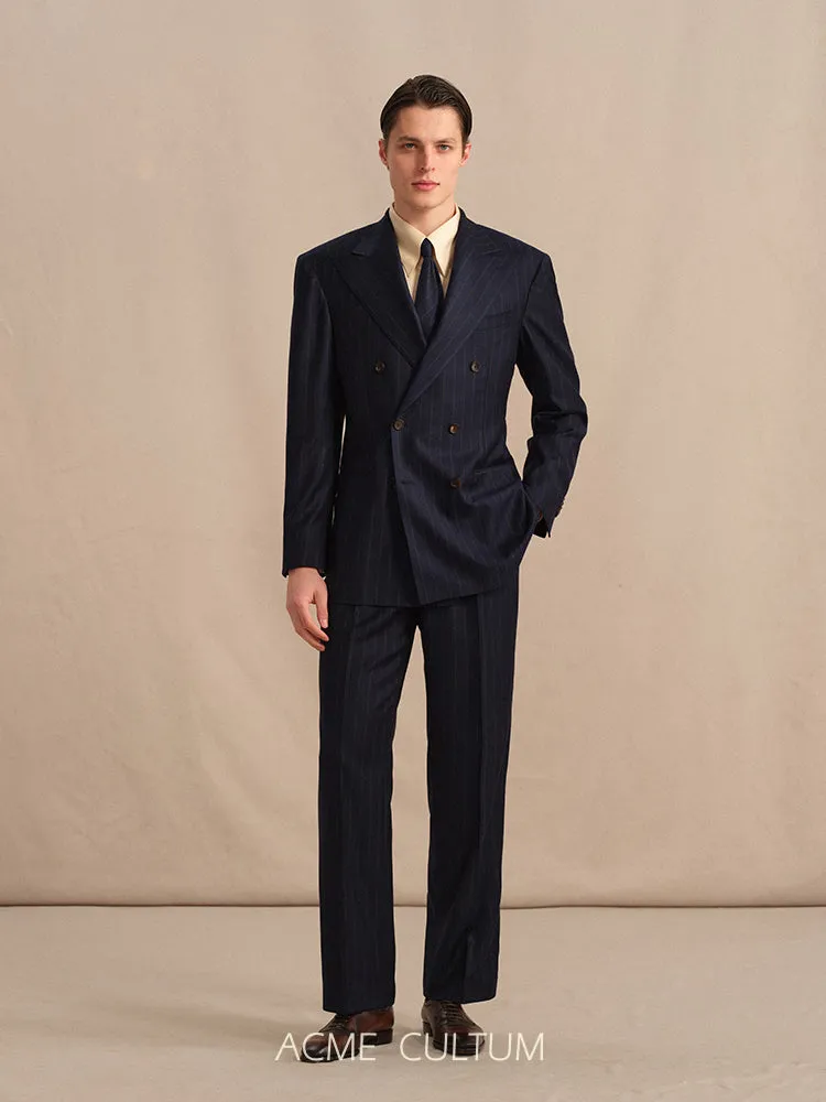 Worsted Virgin Wool Striped Suit